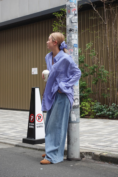 【少量再入荷】ストライプオーバーシャツ